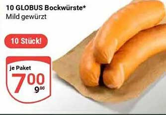 10 GLOBUS Bockwürste* Mild gewürzt