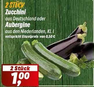 2 Stück Zucchini oder Aubergine aus den Niederlanden