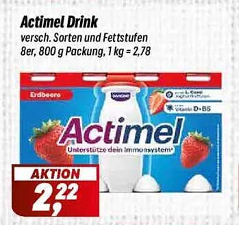 Actimel Drink - Verschiedene Sorten und Fettstufen, 8er Packung, 800 g