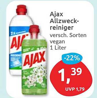 Ajax Allzweckreiniger - verschiedene Sorten, vegan, 1 Liter
