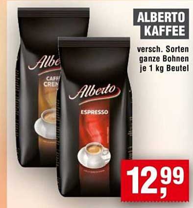 ALBERTO KAFFEE - Verschiedene Sorten ganze Bohnen je 1 kg Beutel