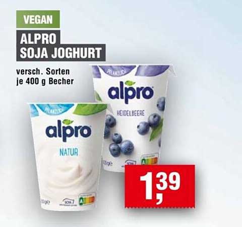 ALPRO SOJA JOGHURT - Verschiedene Sorten, je 400 g Becher