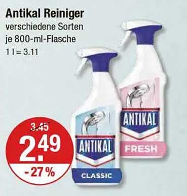 Antikal Reiniger verschiedene Sorten je 800-ml-Flasche