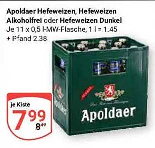 Apoldaer Hefeweizen, Hefeweizen alkoholfrei oder Hefeweizen dunkel