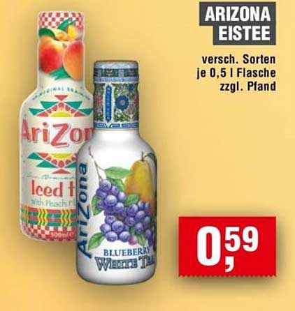 ARIZONA EISTEE - Verschiedene Sorten je 0,5 l Flasche zzgl. Pfand