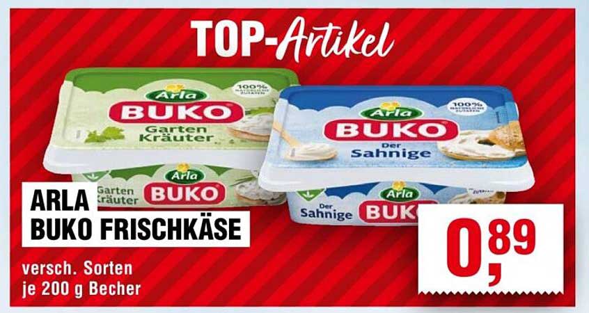 ARLA BUKO FRISCHKÄSE - verschiedene Sorten je 200 g Becher