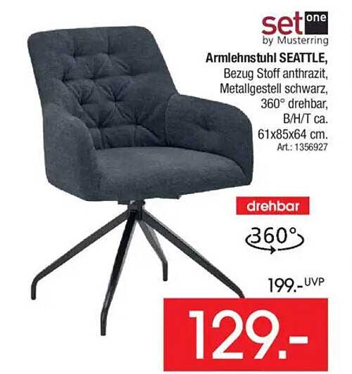 Armlehnstuhl SEATTLE - Drehbar und stilvoll