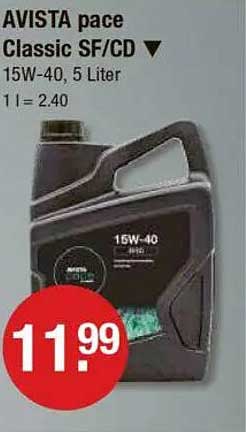 AVISTA pace Classic SF/CD 15W-40, 5 Liter