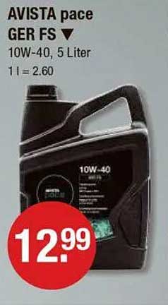 AVISTA pace GER FS 10W-40 Motoröl, 5 Liter