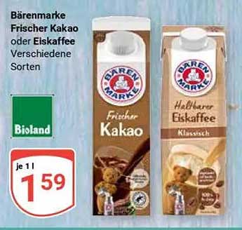 Bärenmarke Frischer Kakao oder Eiskaffee – Verschiedene Sorten