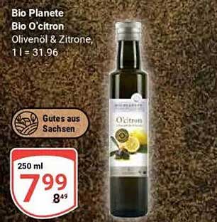 Bio Planete Bio O'citrón Olivenöl & Zitrone 250 ml
