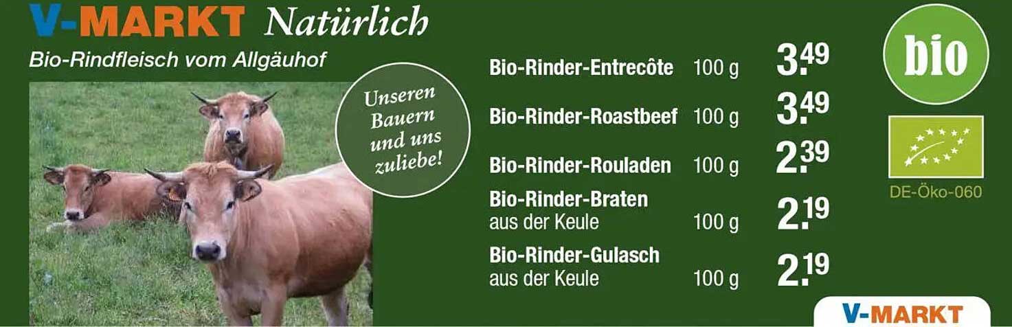 Bio-Rinderfleisch vom Allgäuhof - V-Markt Angebot
