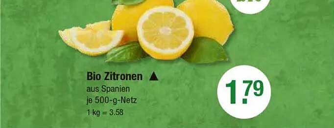 Bio Zitronen aus Spanien, je 500-g-Netz