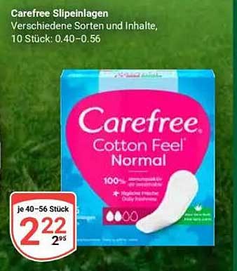 Carefree Slipseinlagen - Cotton Feel Normal