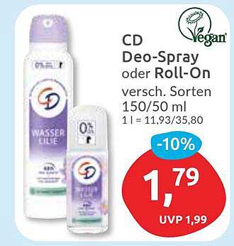 CD Deo-Spray oder Roll-On - Wasserlilie 150/50 ml