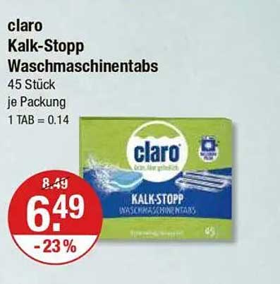 claro Kalk-Stopp Waschmaschinentabs 45 Stück