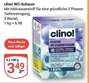 clino! WC-Schaum mit Aktivsauerstoff – 5 Beutel für gründliche Reinigung