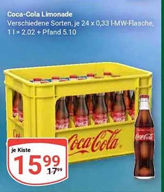 Coca-Cola Limonade 24 x 0,33 l MW-Flasche