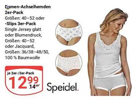 Damen-Achselhemden 2er-Pack oder Slips 3er-Pack von Speidel