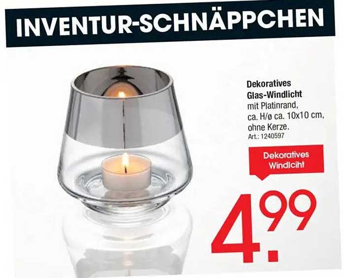Dekoratives Glas-Windlicht mit Plattrand, H/ø ca. 10x10 cm, ohne Kerze.