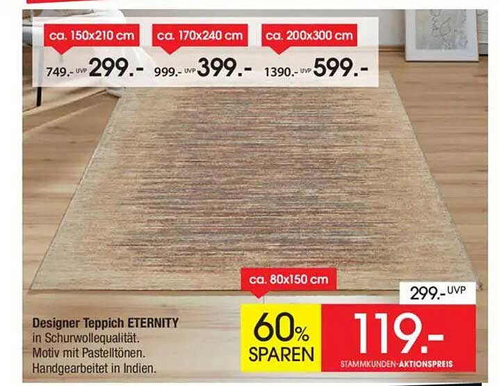 Designer Teppich ETERNITY in Schurwolle – Handgearbeitet in Indien