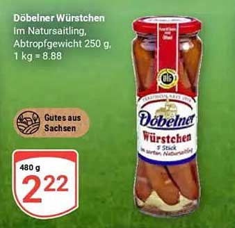 Döbelner Würstchen im Naturdarm, 480 g