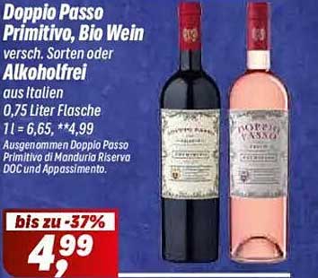 Doppio Passo Primitivo, Bio Wein - verschiedene Sorten oder alkoholfrei