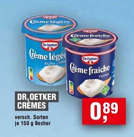 Dr. Oetker Crèmes - Verschiedene Sorten je 150 g Becher