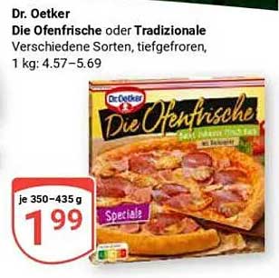 Dr. Oetker Die Ofenfrische oder Tradizionale - verschiedene Sorten, tiefgefroren