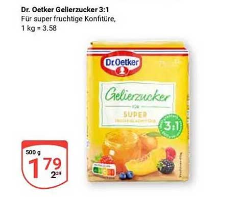 Dr. Oetker Gelierzucker 3:1 für super fruchtige Konfitüre, 500 g