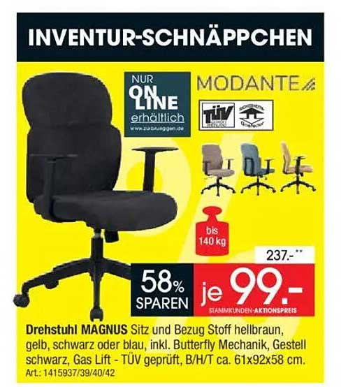 Drehstuhl MAGNUS - Nur für kurze Zeit zum Aktionspreis