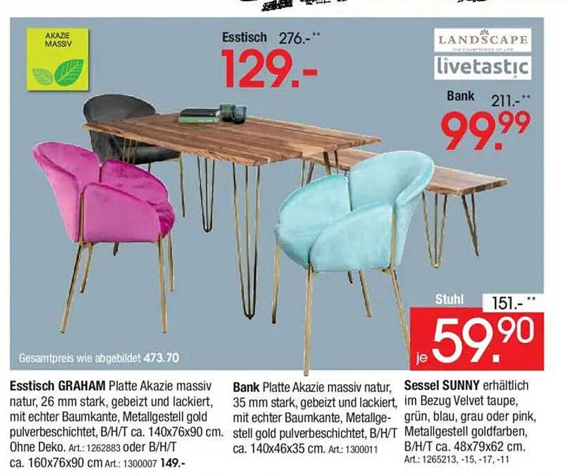 Esstisch GRAHAM aus Akazienholz