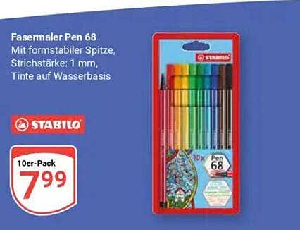 Fasermaler Pen 68 10er-Pack