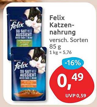 Felix Katzennahrung 85 g – Verschiedene Sorten