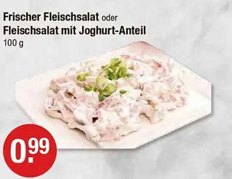 Frischer Fleischsalat oder Fleischsalat mit Joghurte-Anteil 100 g