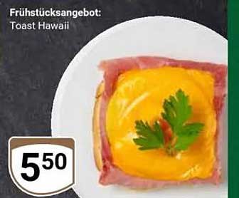 Frühstücksangebot: Toast Hawaii