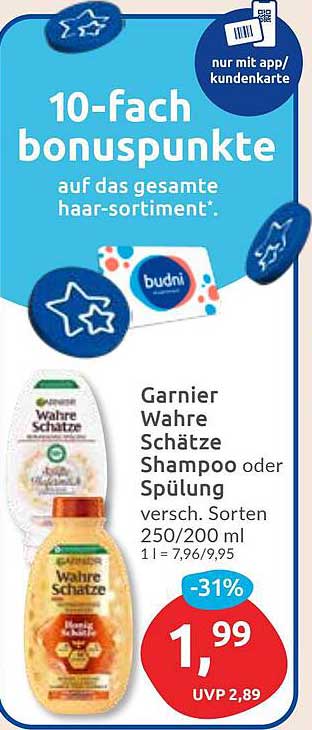 Garnier Wahre Schätze Shampoo oder Spülung - 31% günstiger!