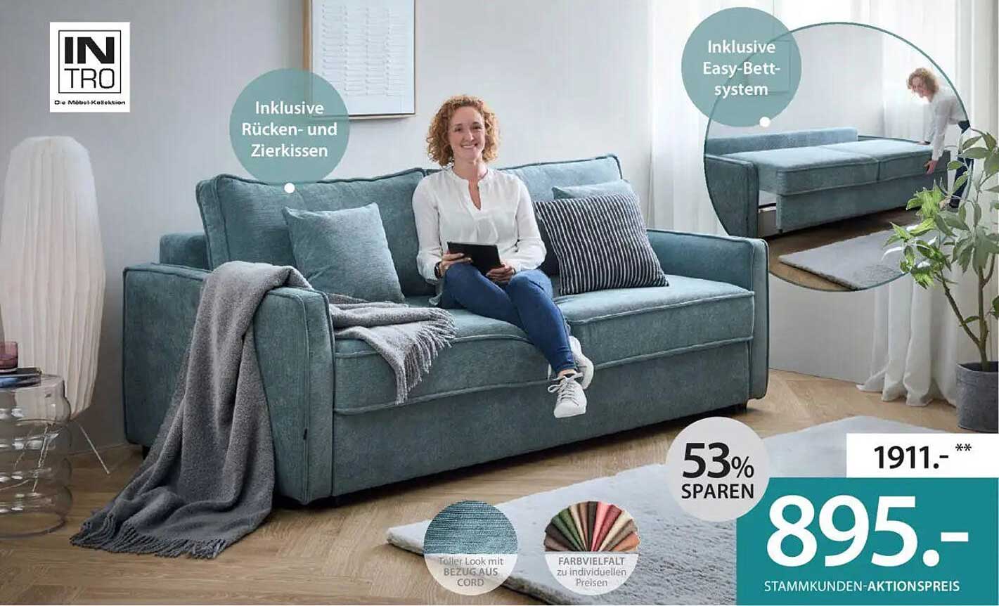 Gemütliches Schlafsofa mit Easy-Bett-System