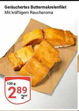 Geräuchertes Buttermakrelenfilet mit kräftigem Raucharoma