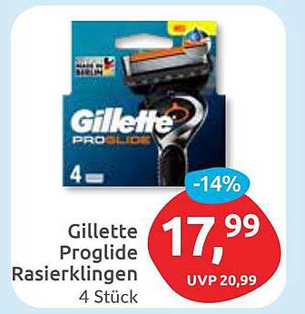 Gillette Proglide Rasierklingen 4 Stück