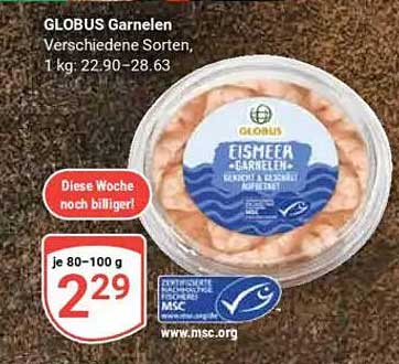 GLOBUS Garnelen - Verschiedene Sorten, 1 kg: 22,90–28,63