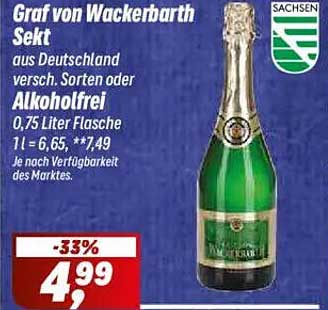 Graf von Wackerbarth Sekt 0,75 Liter Flasche