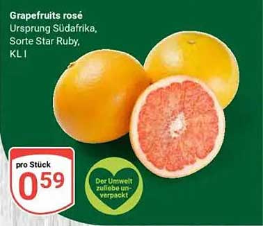 Grapefruits rosé - Ursprung Südafrika, Sorte Star Ruby, KL I