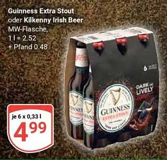 Guinness Extra Stout oder Kilkenny Irish Beer – 6er Pack