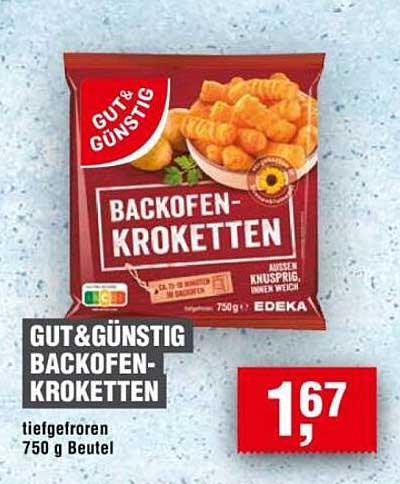 GUT&GÜNSTIG BACKOFEN-KROKETTEN 750 g Beutel