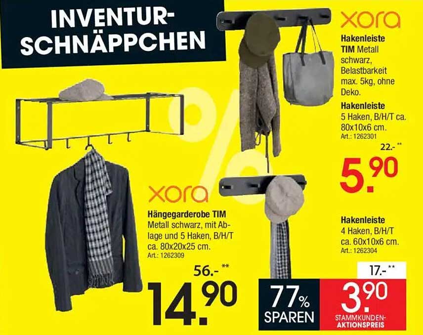 Hakenleiste TIM Metall schwarz – nur 5,90 €!