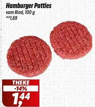 Hamburger Patties vom Rind, 100 g