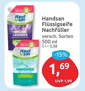 Handsann Flüssigseife Nachfüller 500 ml - verschiedene Sorten