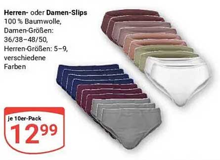 Herren- oder Damen-Slips 10er-Pack