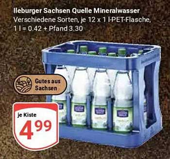 Ileburger Sachsen Quelle Mineralwasser - 12 x 1 l-PET-Flasche